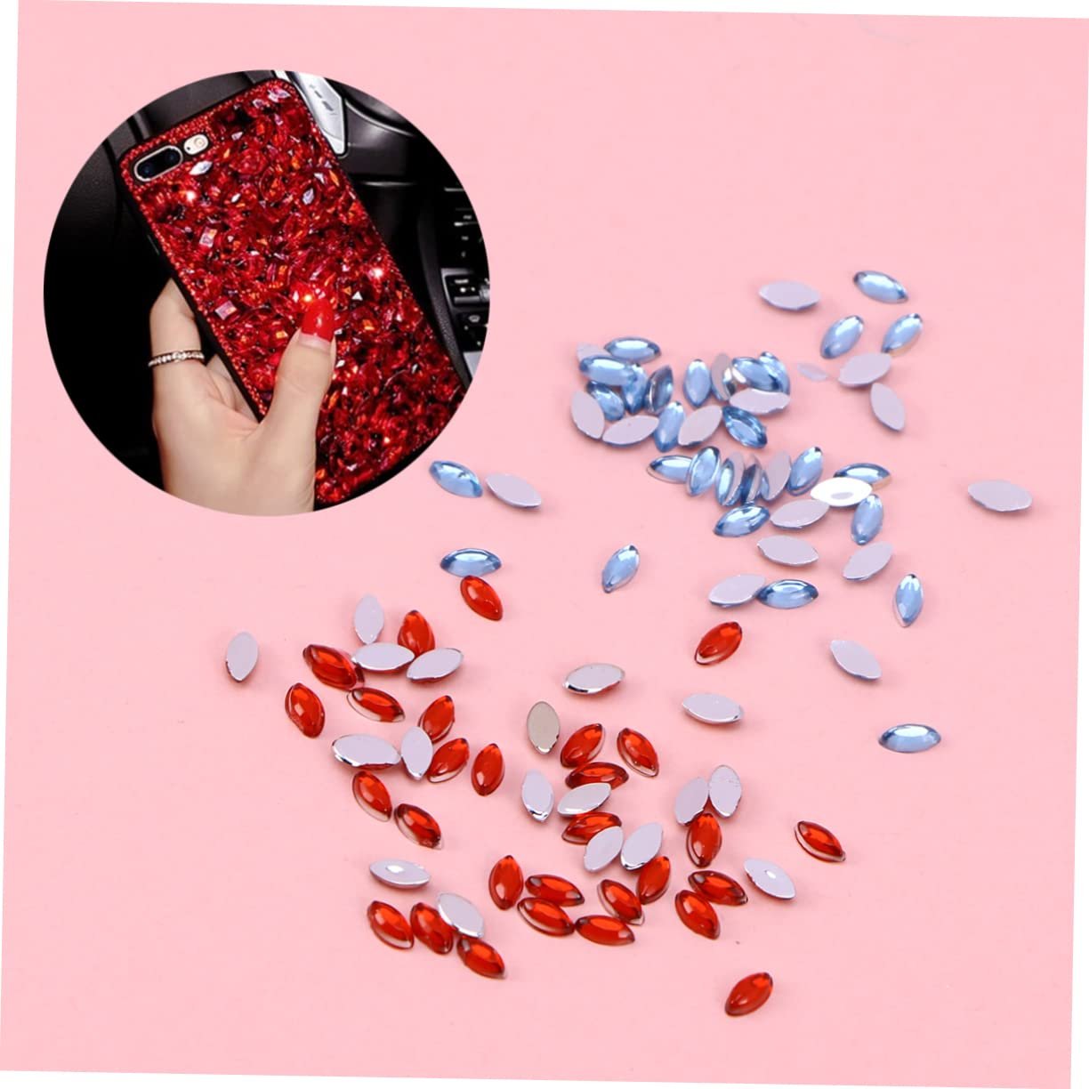 Прикраса для нігтів Housoutil, кольорові блискучі кристали, стрази з плоскою задньою частиною, фото №4