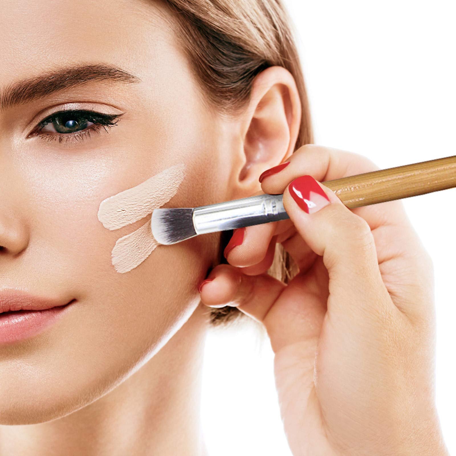 Пензлі для макіяжу Portable 11 штук Foundation Eyeshadow Жовтий, фото №5