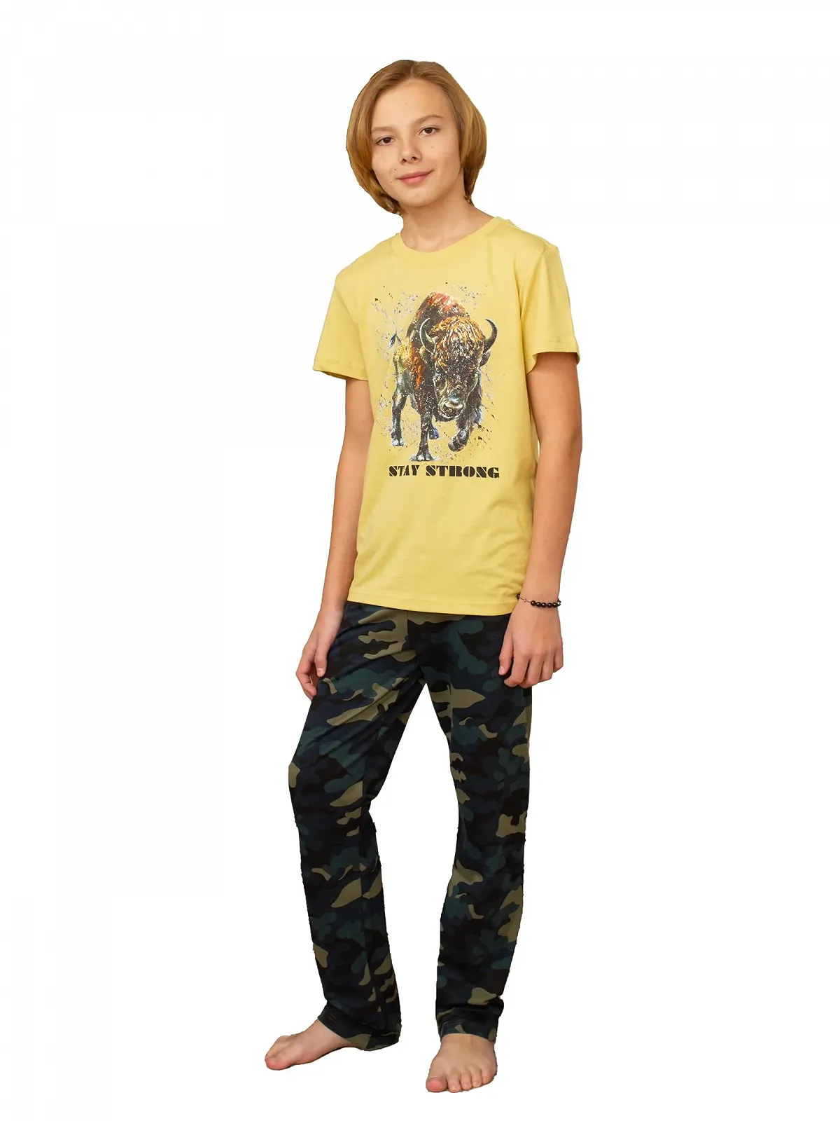 Комплект пижамы для мальчиков MOR Хлопковая футболка и брюки для дома или сна, фото №1