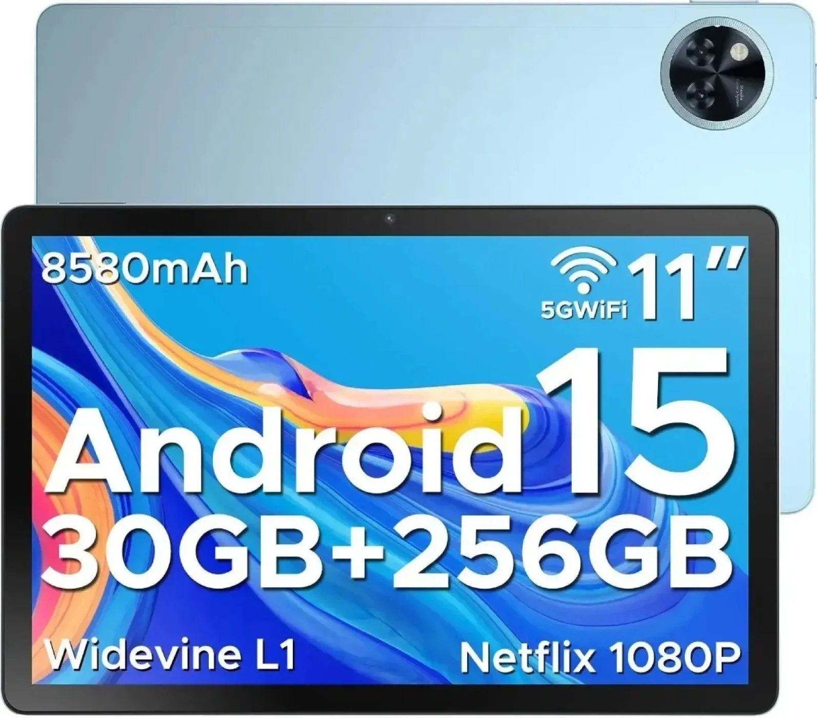 Планшет 11" DOOGEE U11 Pro 6+24/256GB 8 ядер Android 15 8580 mAh Чорно - блакитний, фото №1