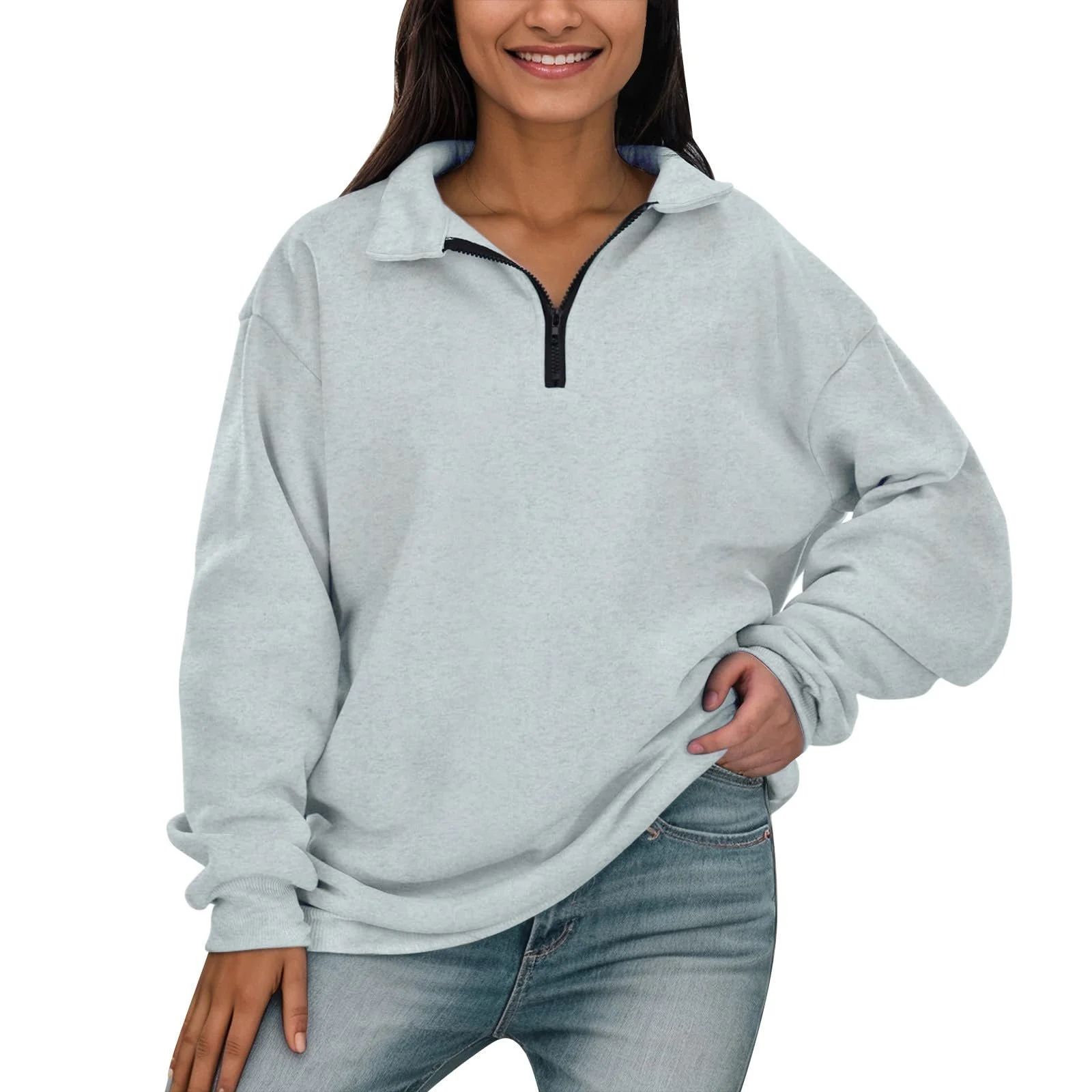 Женская плюшевая кофта Vhersily Tagesblitz большого размера, флисовая зимняя теплая толстовка, зимний пуловер, флисовая толстовка с круглым вырезом, плюшевый мишка, пуловер шерпа, куртка, фото №1