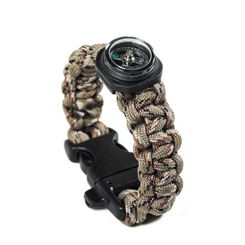 Браслет Paracord PLANET для виживання 3-в-1 зі свистком, пряжкою та компасом, 20 см, фото №3