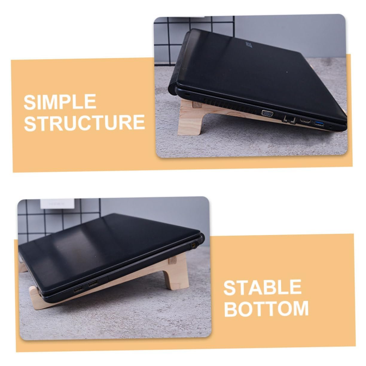 Подставка для ноутбука деревянная NUOBESTY с накладками для стола для дома и офиса, фото №7