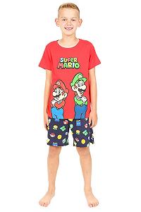 Комплект піжами Mario Nintendo та Luigi для хлопчиків synthetic.ua - Фото 1