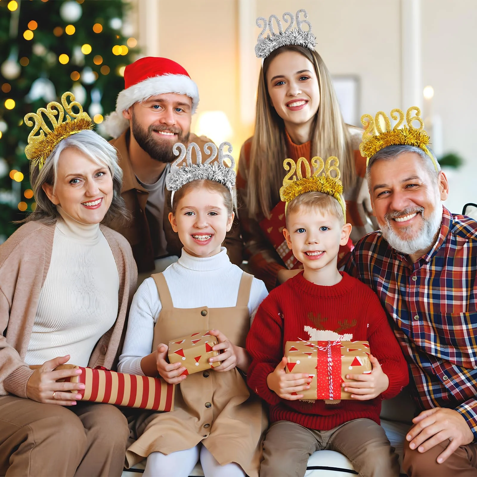 Обруч BETESSIN Новогодний Счастливого Нового года 2024 Золотистый Серебристый, фото №5 Обруч BETESSIN Новогодний Счастливого Нового года 2024 Золотистый Серебристый, фото №5