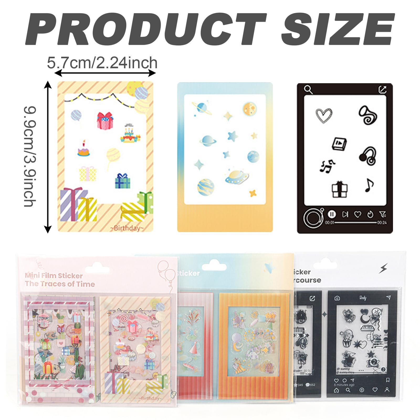 Наборы стикеров для фото 60 шт. 3 дюйма для FujiFilm Instax Mini / Polaroid, фото №7