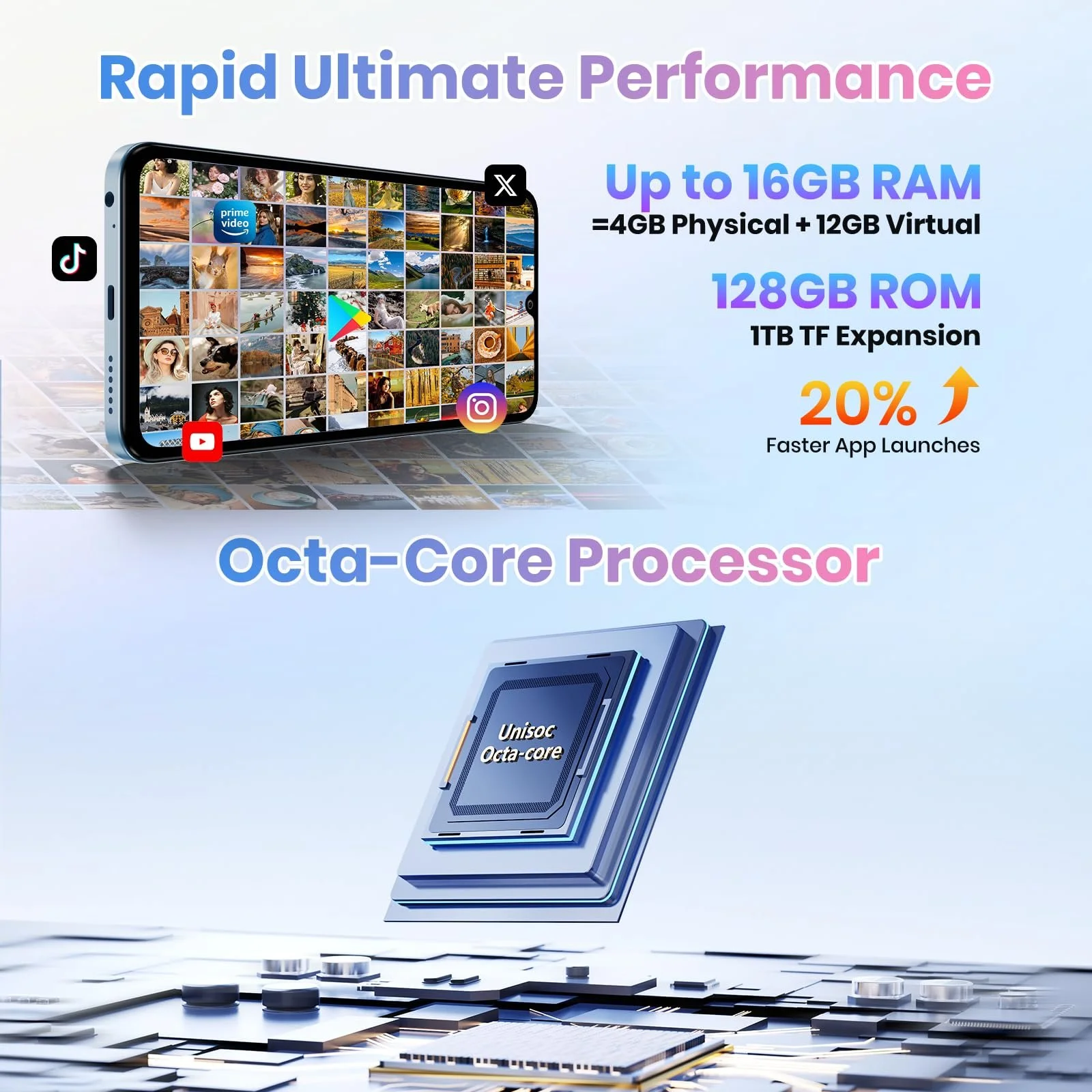 Смартфон FOSSiBOT S5 16GB(4+12)/128GB Schwarz, фото №5 Смартфон FOSSiBOT S5 16GB(4+12)/128GB Schwarz, фото №5