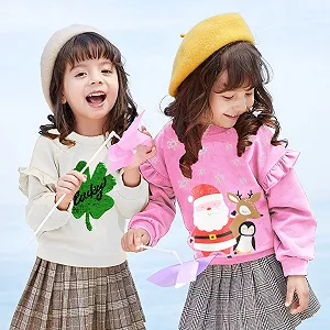 CM-Kid Толстовка Рождественская для девочки с длинными рукавами Детская Хлопковая Теплая Размеры 92-122 synthetic.ua - Фото 1