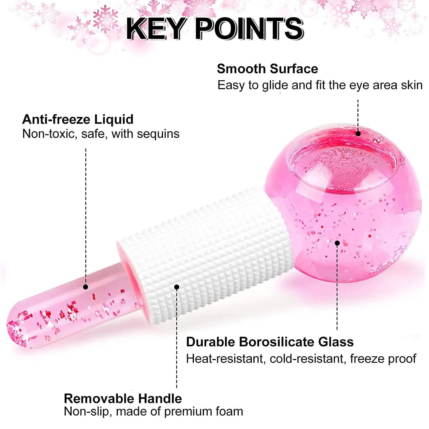 Роликовий масажер для обличчя Facial Ice Globes охолоджувальні кульки, фото №2