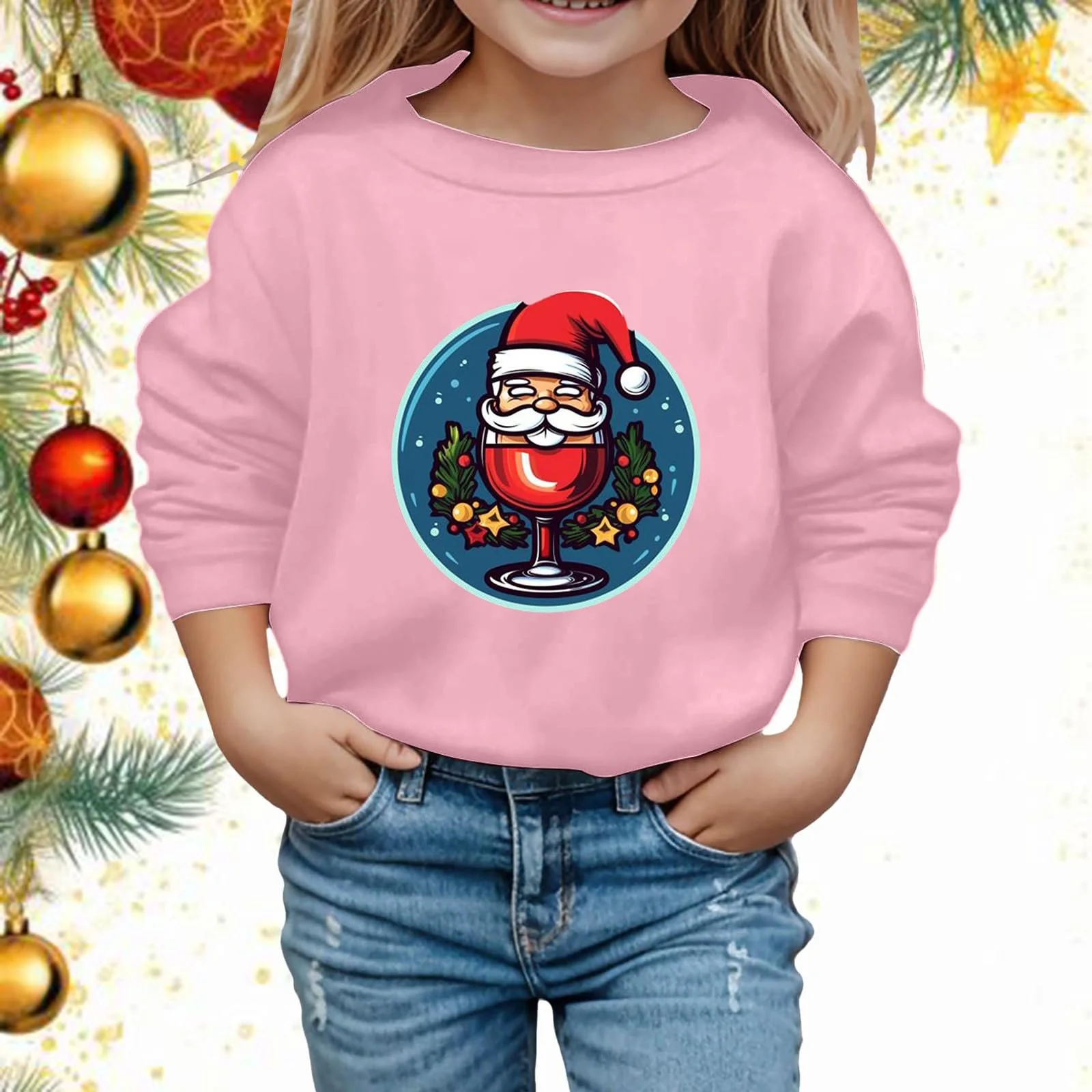 Детский джемпер с рождественским принтом снежинки для мальчиков и девочек, зимний теплый свитшот, фото №3