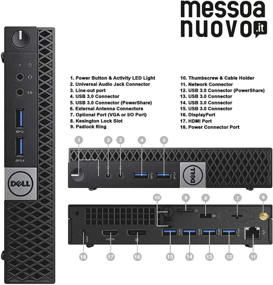 Міні ПК Dell OptiPlex 7040 / Intel Core i7-6700T / RAM 16GB / SSD 1TB / 1 x HDMI / LAN / Wi-Fi 5 / Bluetooth 4.2 / Windows 11 Pro / Чорний, фото №8
