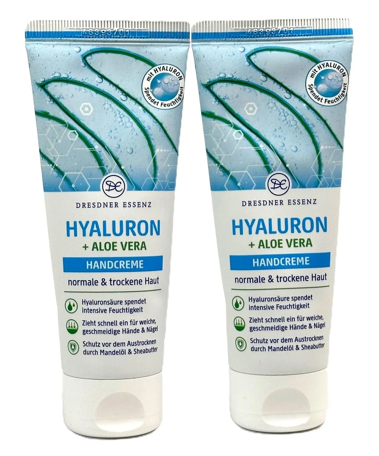 Крем для рук Dresdner Essenz Гиалуроновая кислота + Алоэ Вера, 2 x 75 мл, набор из 2 штук, фото №1