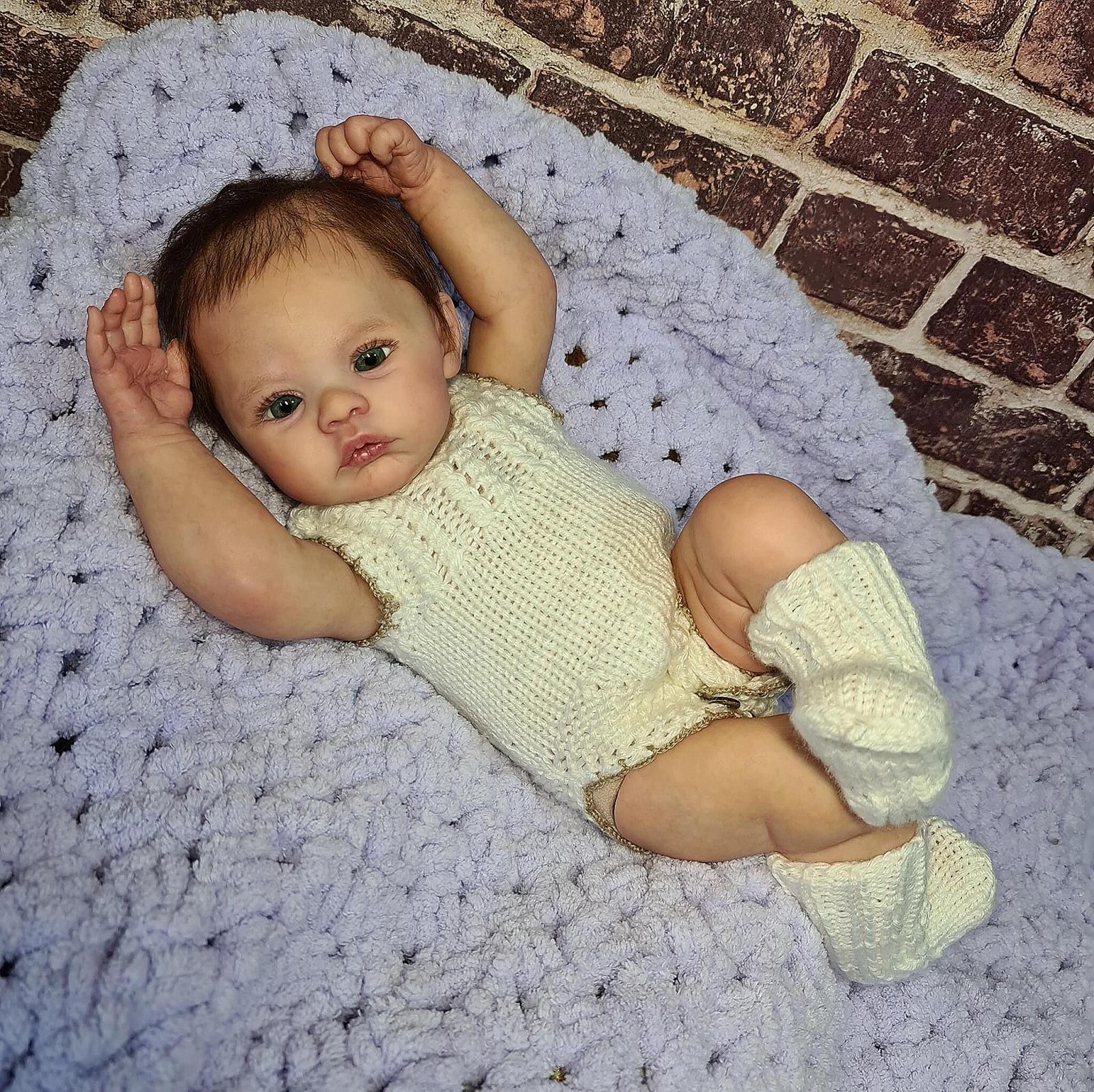 Кукла Zero pam Reborn Lifelike Newborn Baby Girl 19 Inch Реалистичная новорожденная с винилом и волосами, фото №4