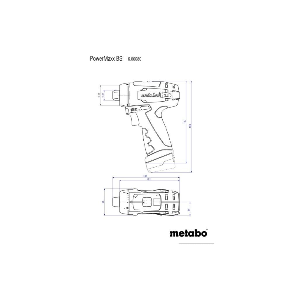 Дриль-шурупокрут Metabo PowerMaxx BS Basic, фото №3