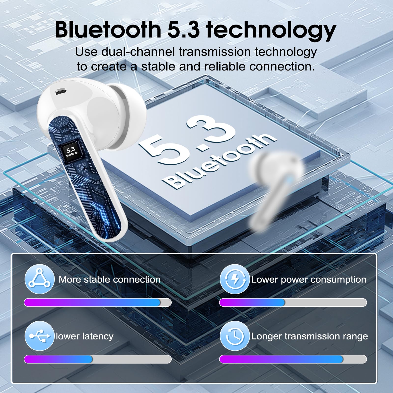 Навушники Bluetooth Csasan J90 Pro 14mm TPU ENC 40 годин IP7 Сірі, фото №4