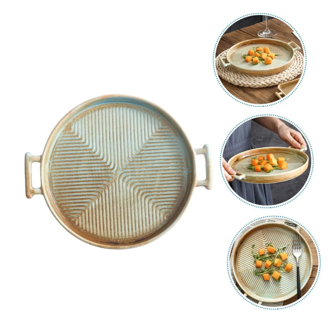 Форма для запікання GALPADA Керамічна 8.75 дюймів Ретро з ручками, фото №5