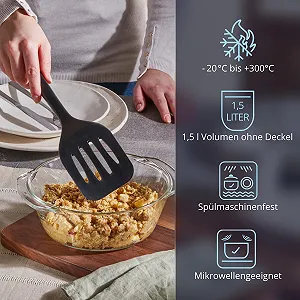 Форма KHG скляна з кришкою 1.5 л 23 x 10 x 21 см кругла прозора synthetic.ua - Фото 1