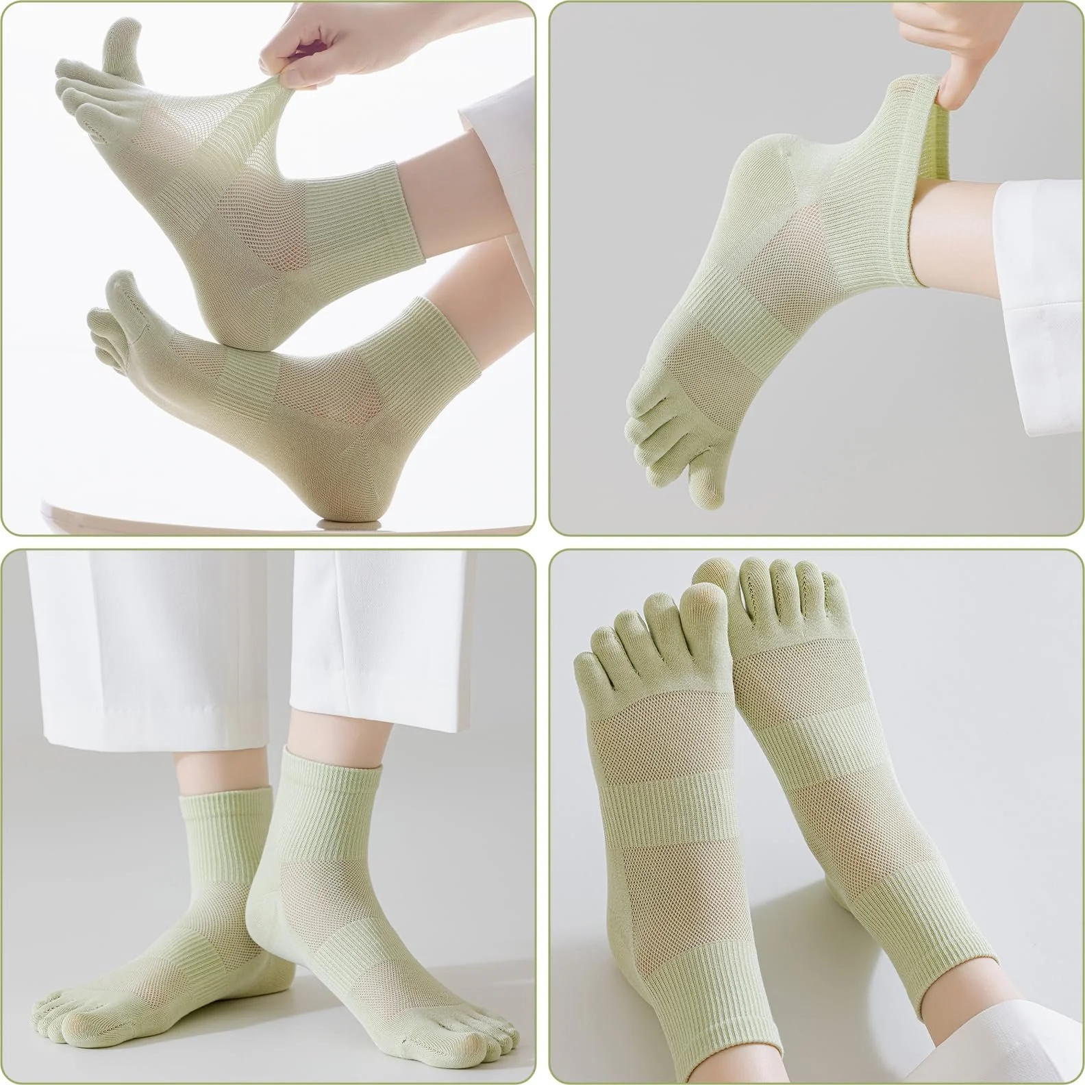 Дихаючі бавовняні шкарпетки П'ятипальцеві шкарпетки, фото №6