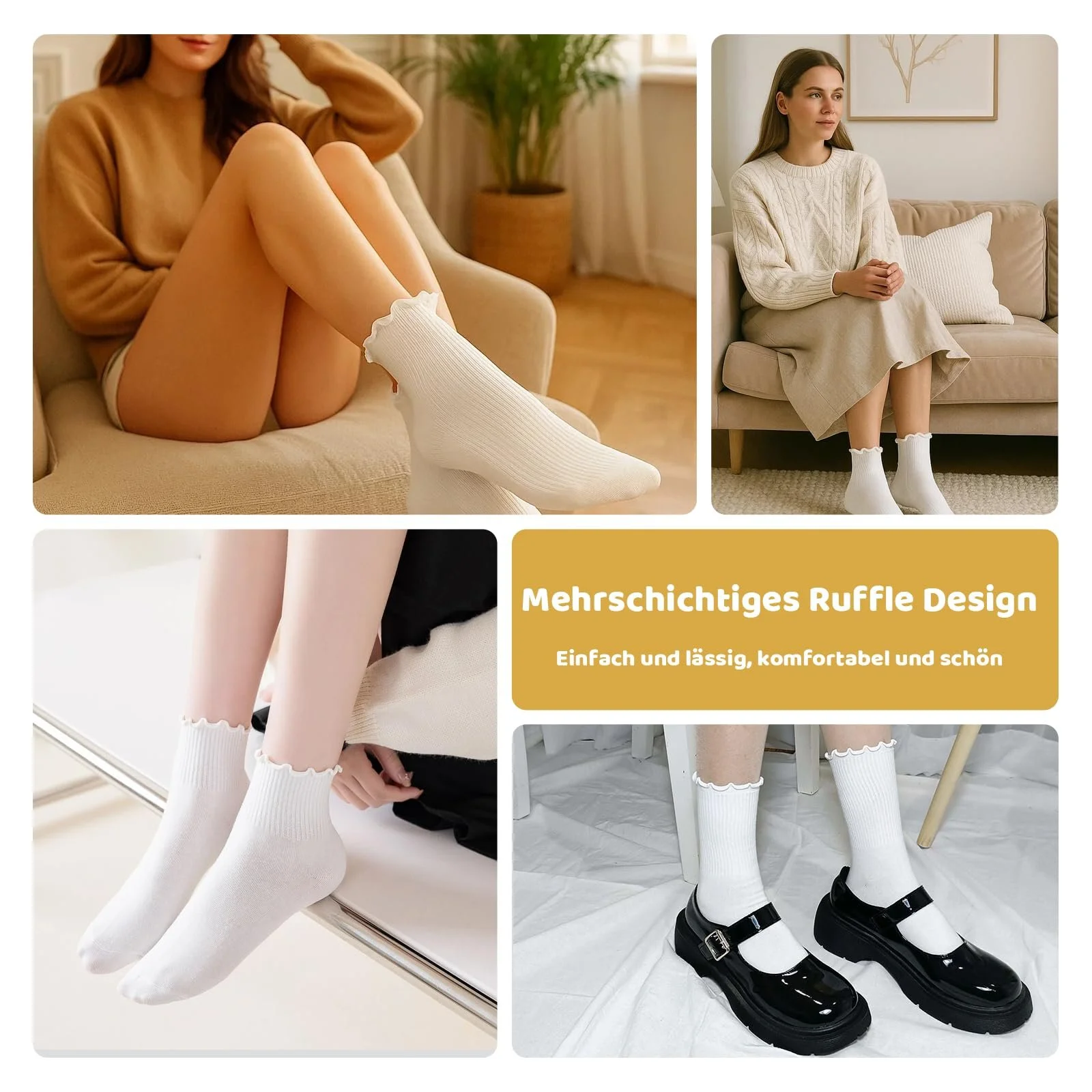 Шкарпетки з рюшами 8 шт, Жіночі, М'які, фото №7