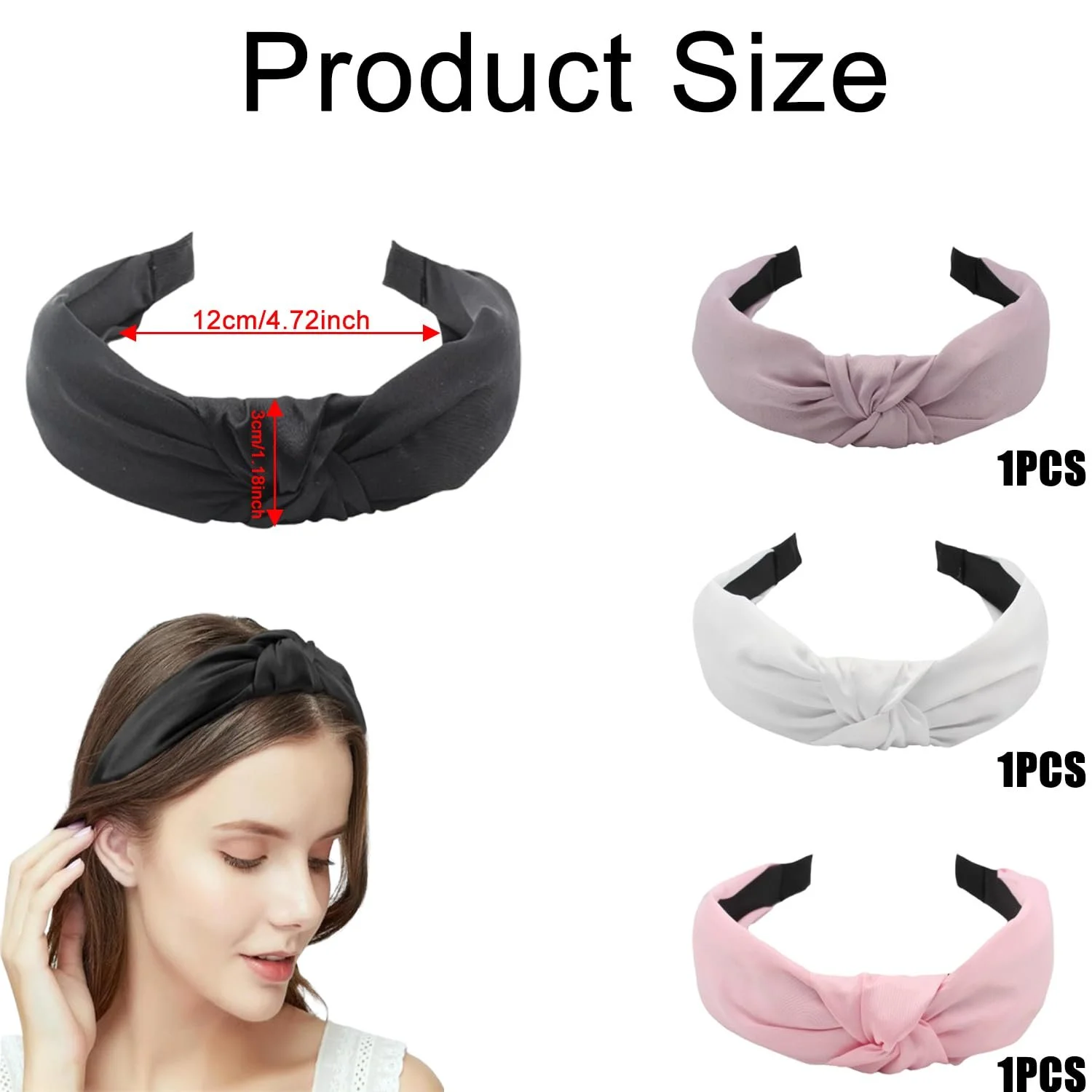 Обруч Knotted Alice для жінок і дівчат, набір 4 шт, фото №2