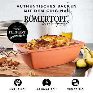 Форма для хлеба Römertopf Pane 31,5 x 16 x 9 см натуральная глина synthetic.ua - Фото 1