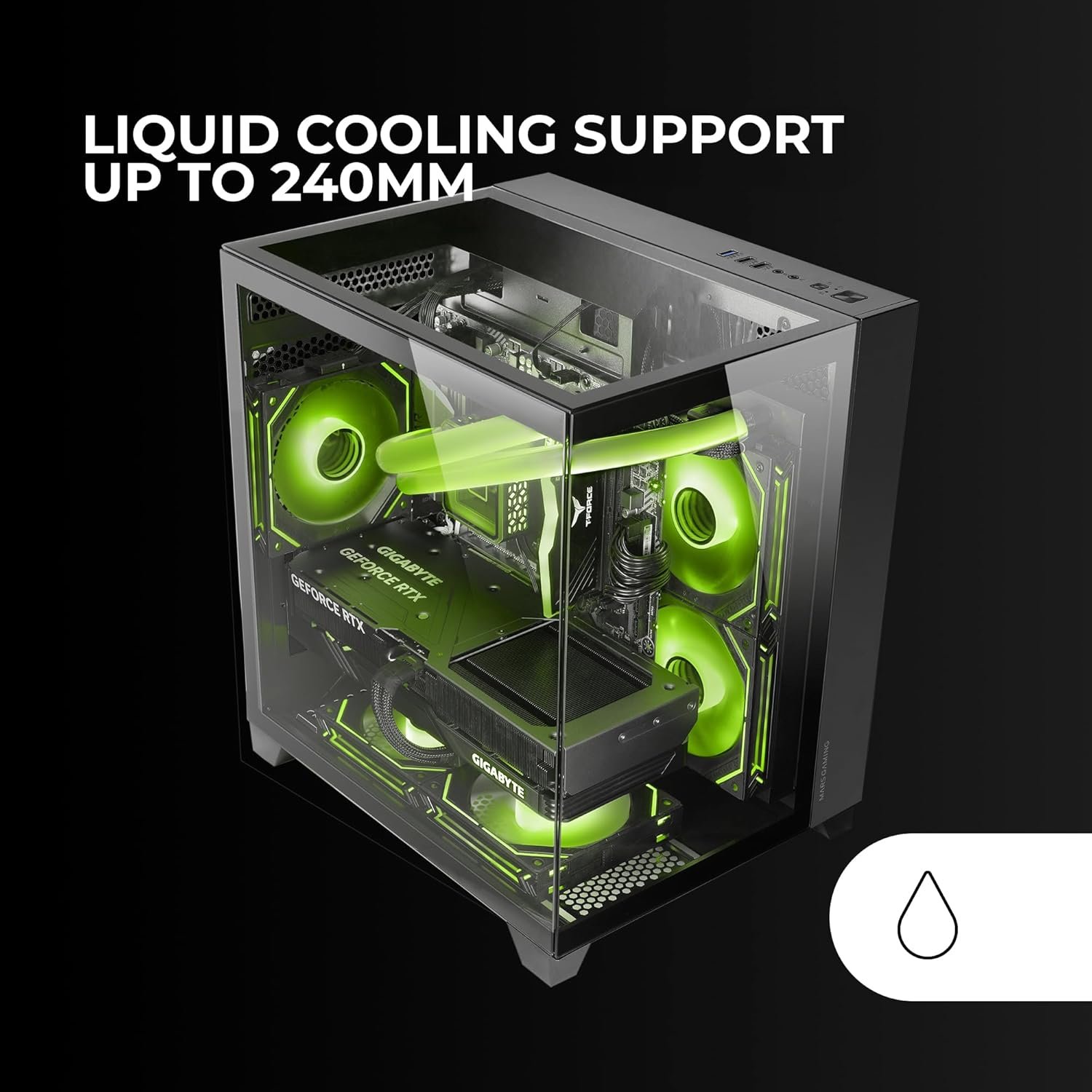 Ігровий корпус для ПК MARSGAMING MC-3CM MicroATX ПК Mini Tower Чорний, фото №2 Ігровий корпус для ПК MARSGAMING MC-3CM MicroATX ПК Mini Tower Чорний, фото №2