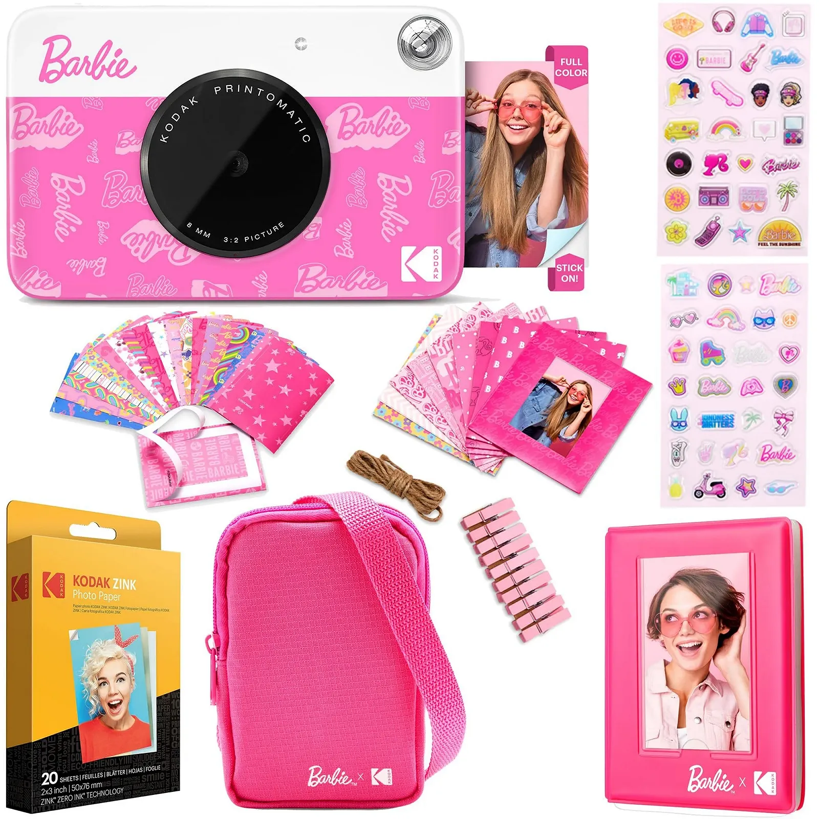 Камера мгновенной печати Kodak Barbie Printomatic 5MP Gift Bundle Розовая, фото №1