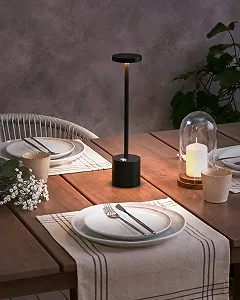 Настільна лампа Beliani Lizandro Метал Чорна Акумуляторна Бездротова Сенсорна synthetic.ua - Фото 1