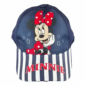 Бейсболка Disney Minnie Mouse розмір 52-54 темно-синя в смужку на липучці synthetic.ua - Фото 1
