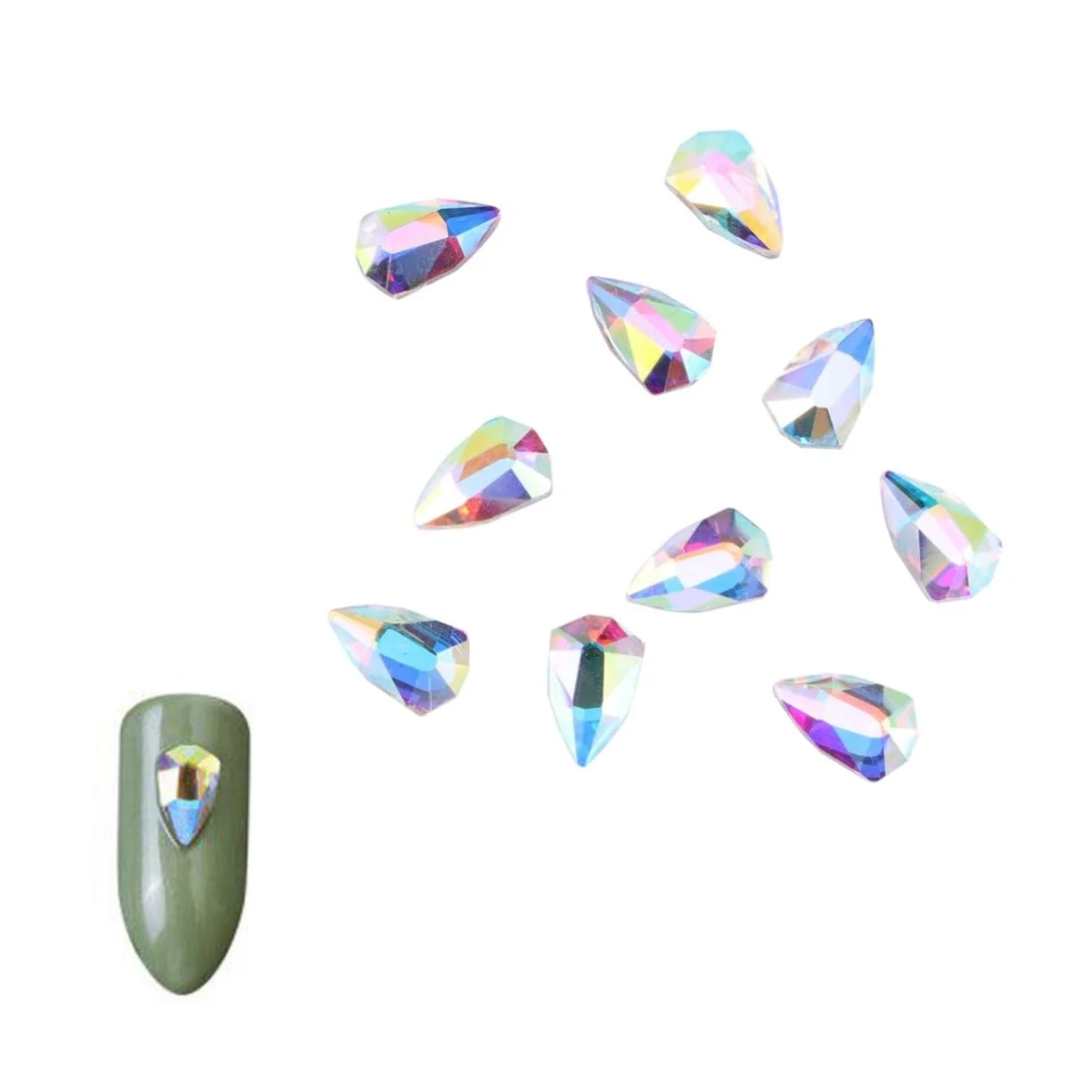 Стразы для ногтей FRCOLOR Имитация Форма щита 30 шт., фото №2