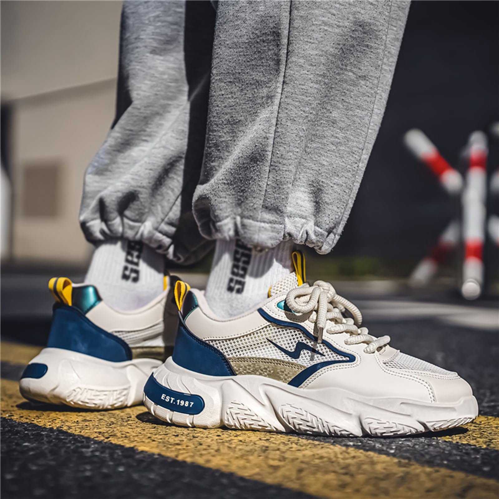 Чоловічі дихаючі спортивні кросівки CHICMARK на шнурівці для бігу та походів, фото №6