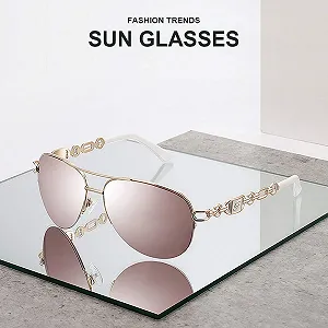 Сонцезахисні окуляри Авіатори Fonhcoo Жіночі Дзеркальні Вінтажні Ретро synthetic.ua - Фото 1