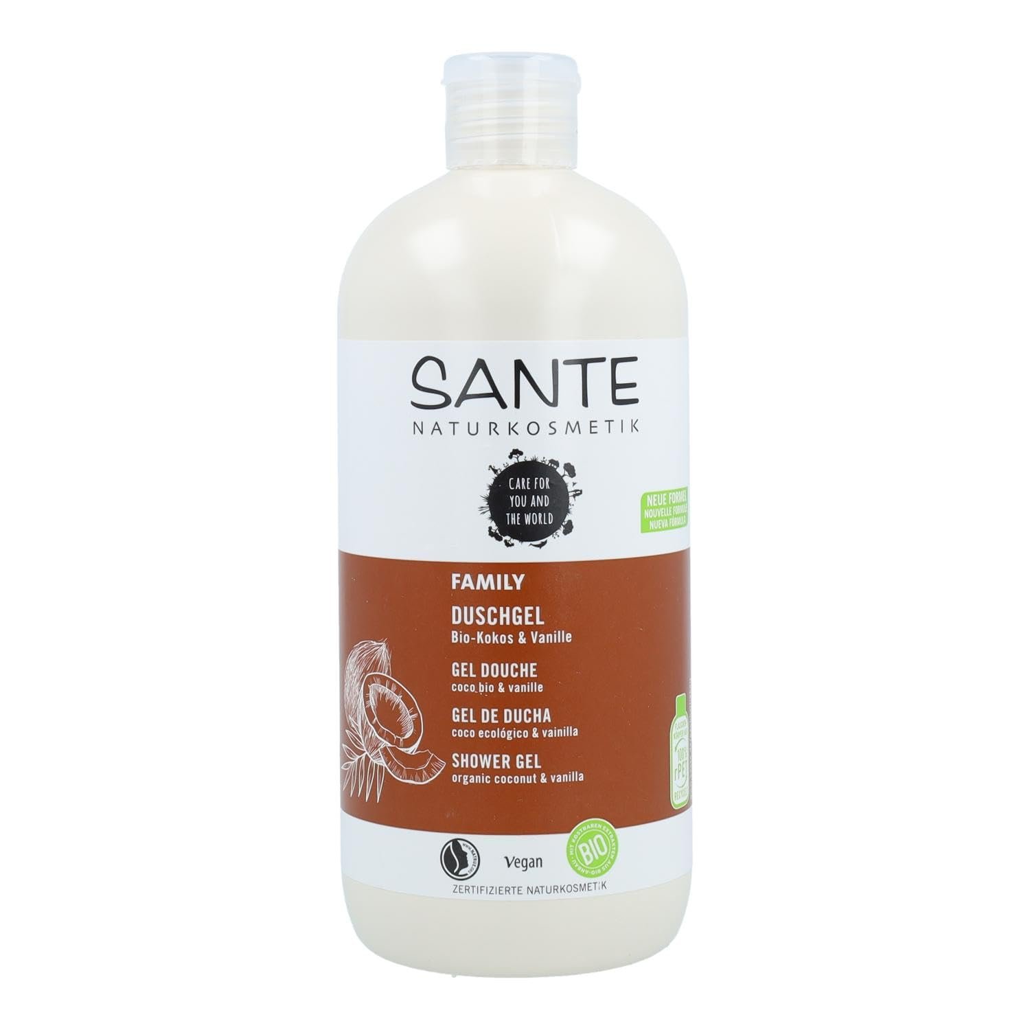 Гель для душу Sante Naturkosmetik Organic Кокос та Ваніль 500 мл, фото №1