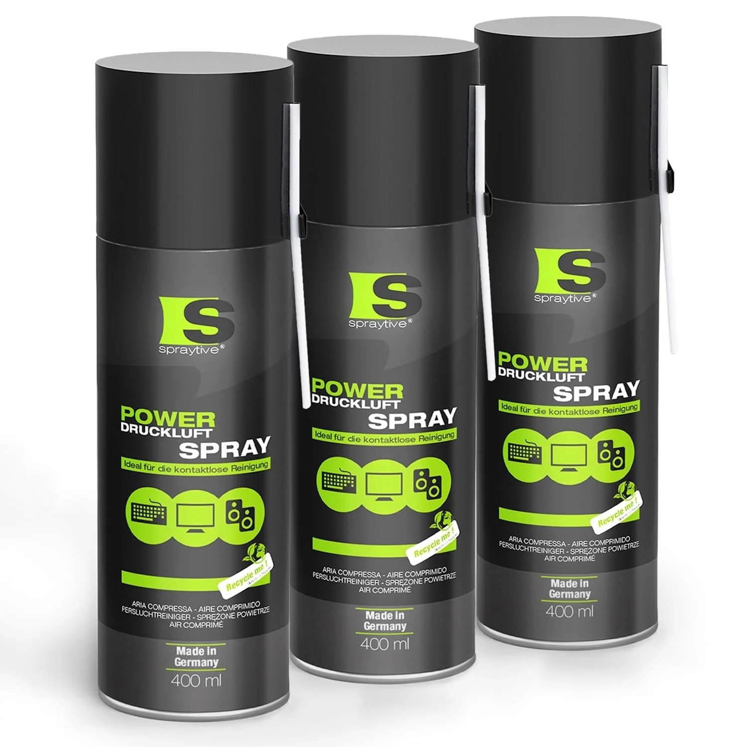 Очисник стисненим повітрям Spraytive 400 мл з насадкою 100 мм, фото №1 Очисник стисненим повітрям Spraytive 400 мл з насадкою 100 мм, фото №1