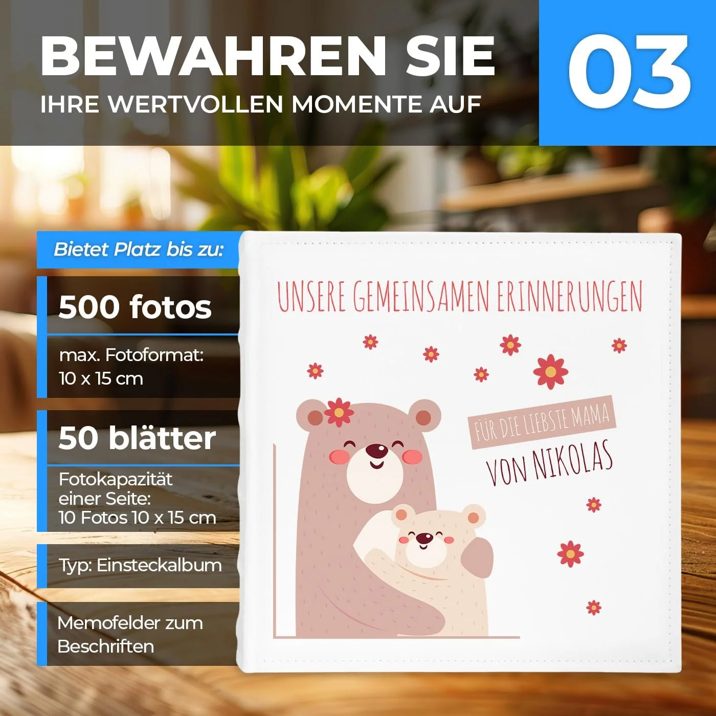 Альбом для фотографий Maverton на 500 фотографий 10x15 - 100 страниц, 33x33 см, белый, фото №4 Альбом для фотографий Maverton на 500 фотографий 10x15 - 100 страниц, 33x33 см, белый, фото №4