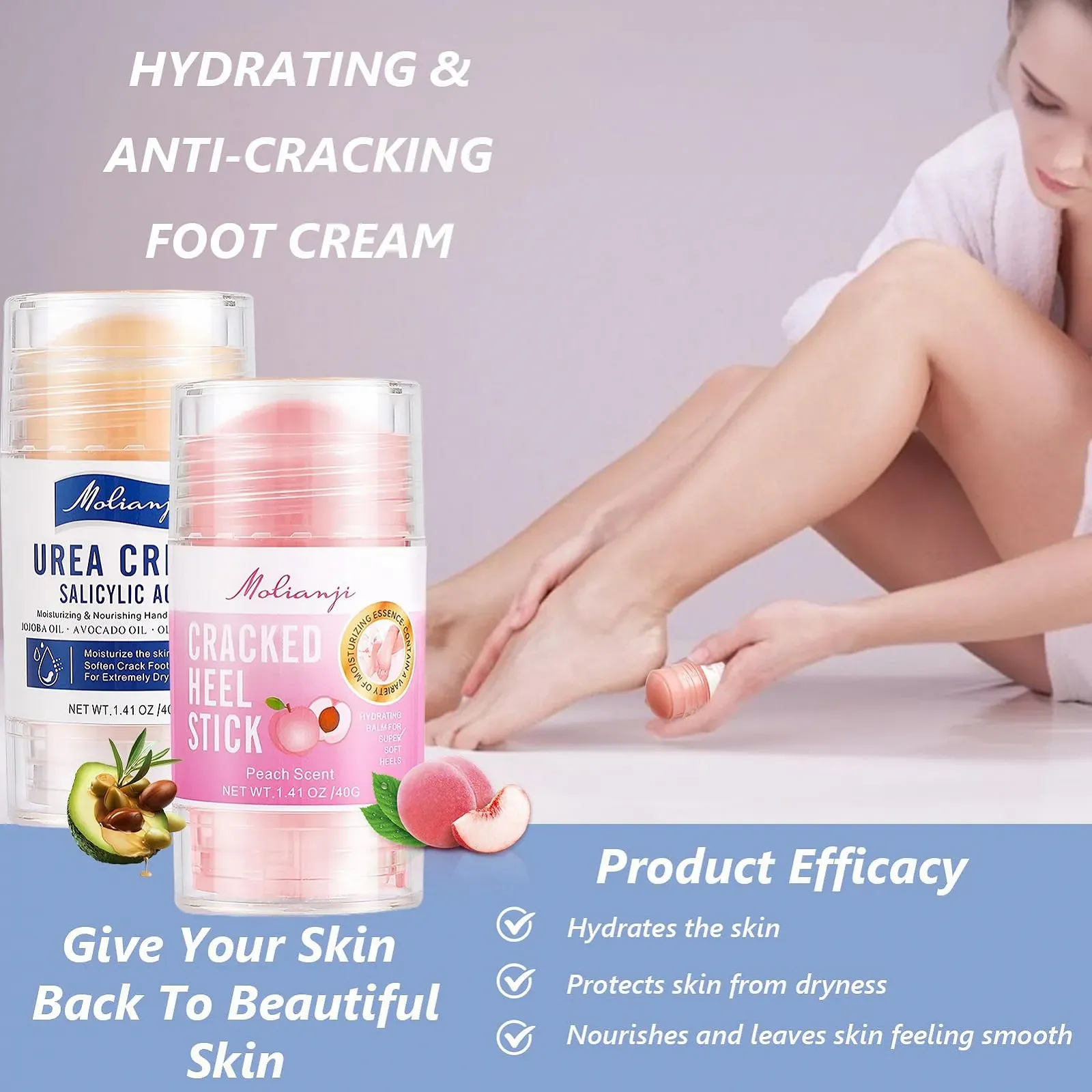 Крем и стик для ног против мозолей и трещин с мочевиной 2 Pieces увлажняющий, фото №5