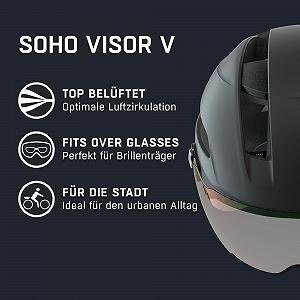 Шлем Alpina SOHO Visor V, унисекс, черный матовый synthetic.ua - Фото 1