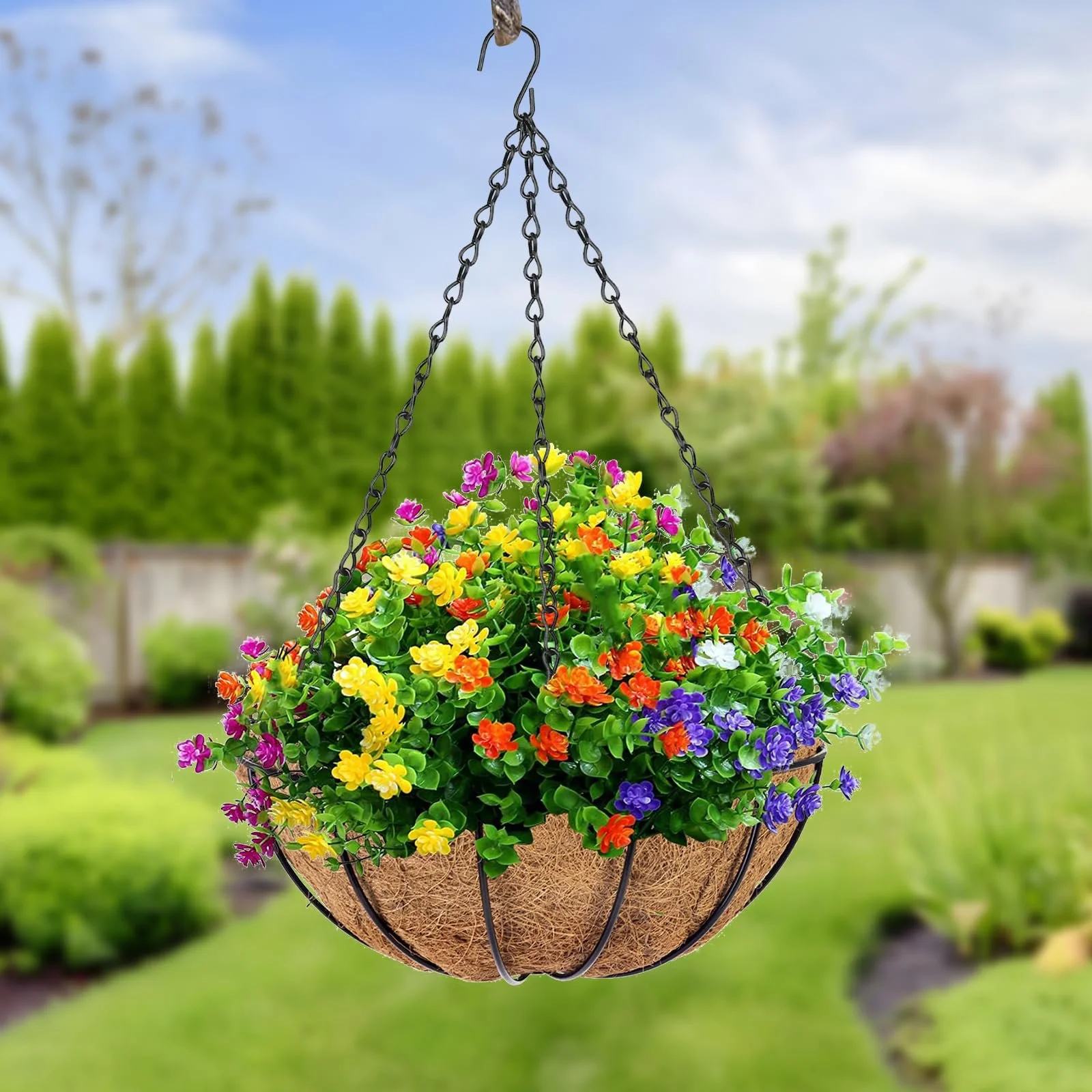 Ланцюги для підвісних кошиків 6 шт. 50 см металеві з гачками, фото №5