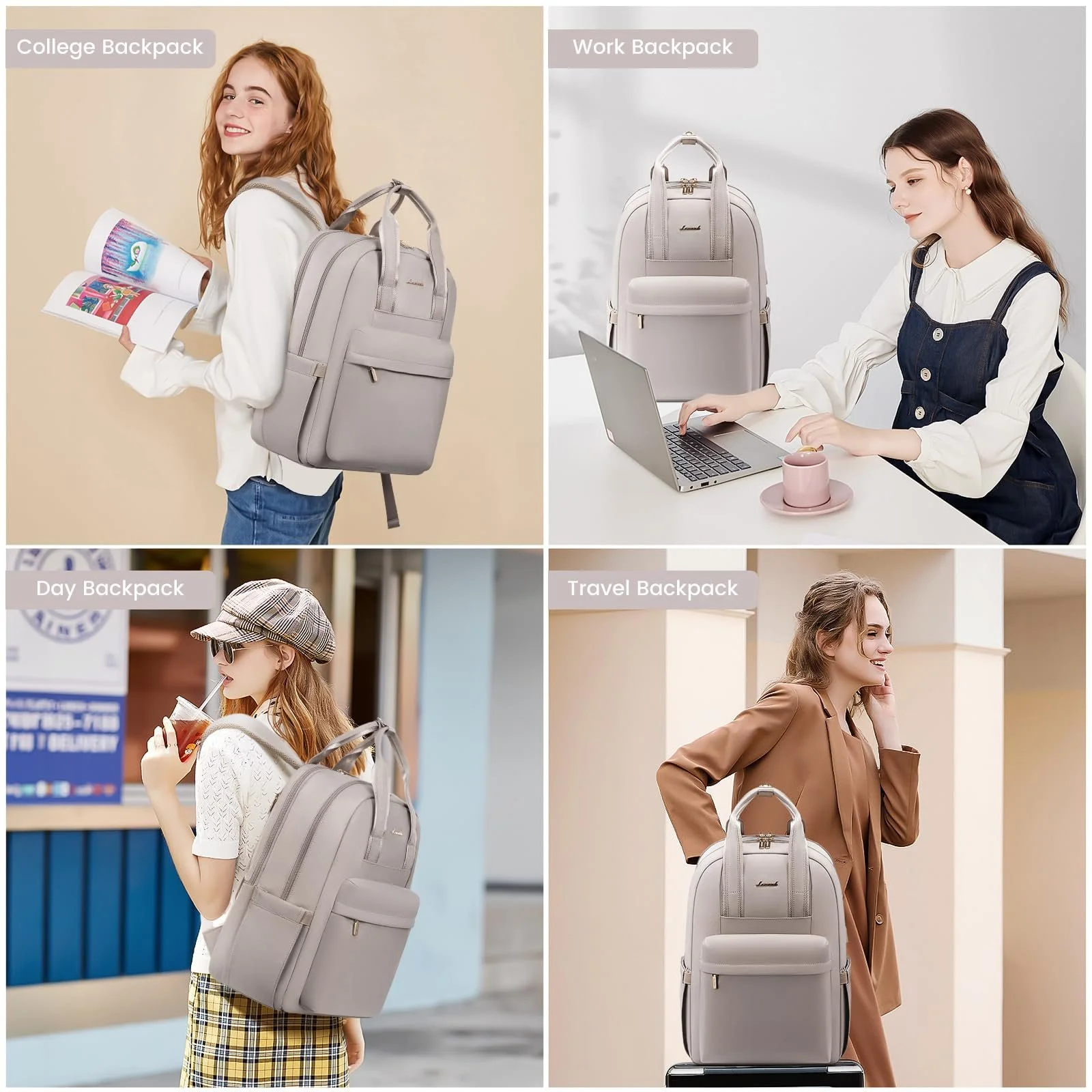 Рюкзак для ноутбука LOVEVOOK 15.6" Waterproof Taro Grey, фото №6 Рюкзак для ноутбука LOVEVOOK 15.6" Waterproof Taro Grey, фото №6