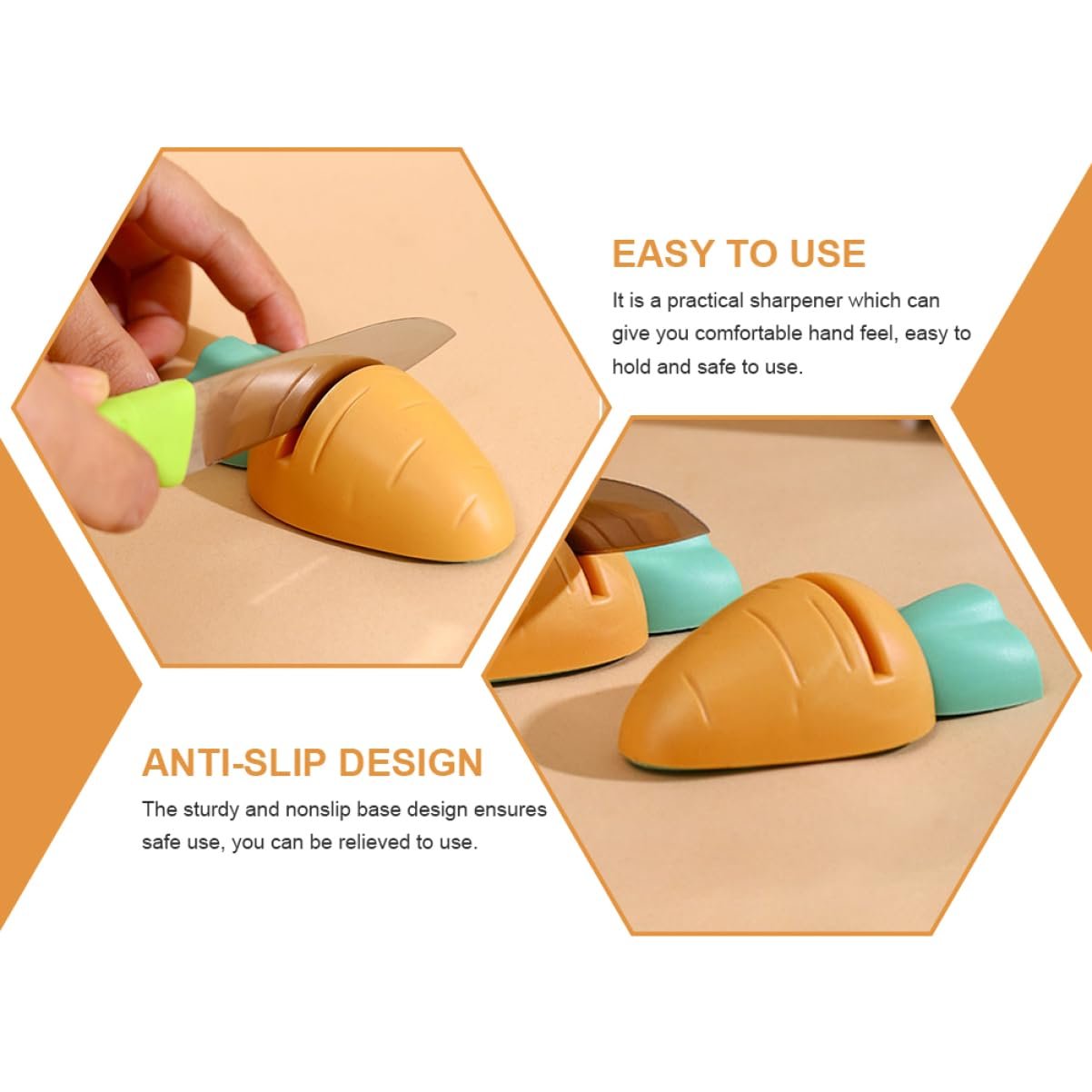 Набор точилок для ножей Cartoon Carrot 4 шт. многофункциональный нековзкий, фото №6