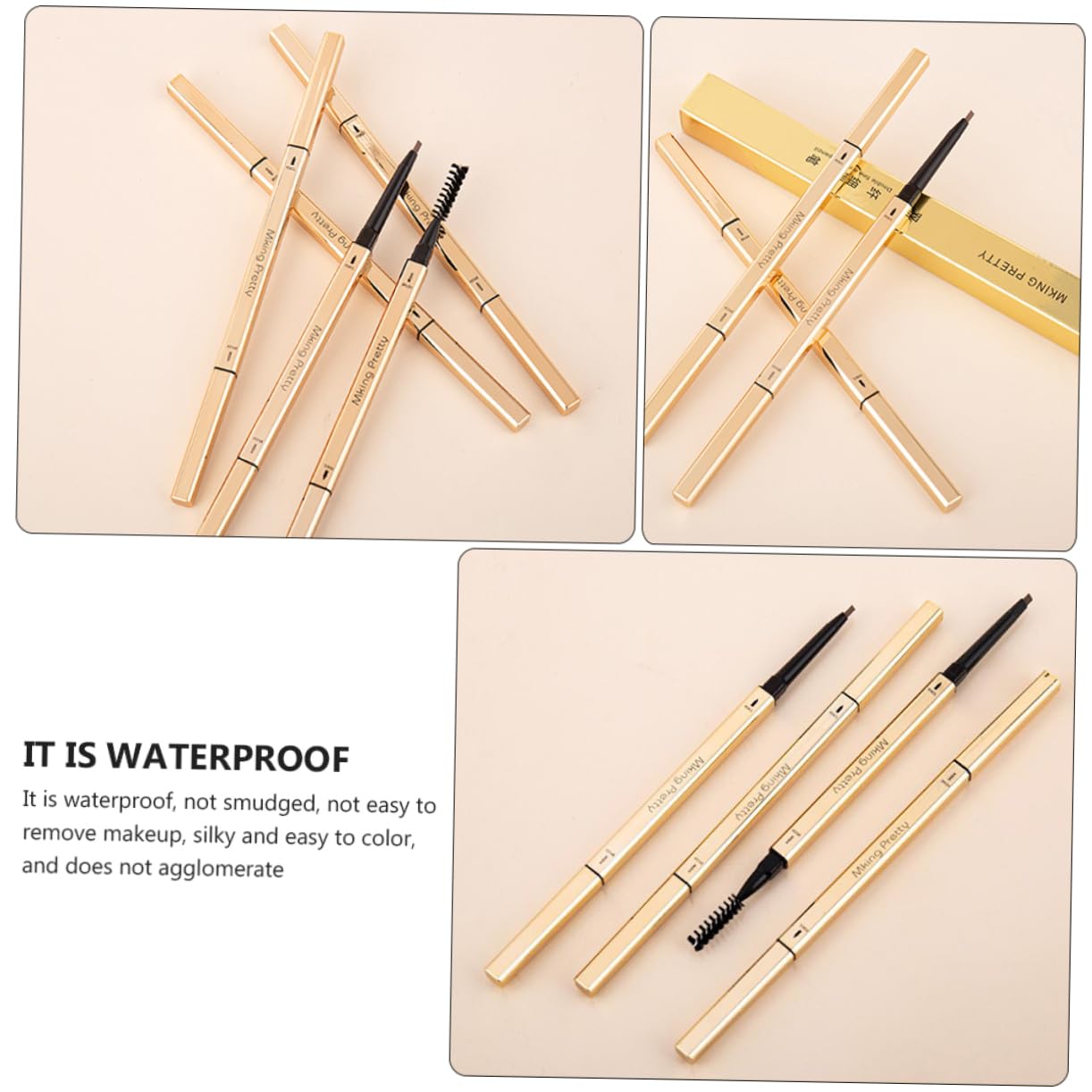 Олівець Ipetboom Augenbrauenstift doppelseitiger 5St з щіточкою без плям, фото №7