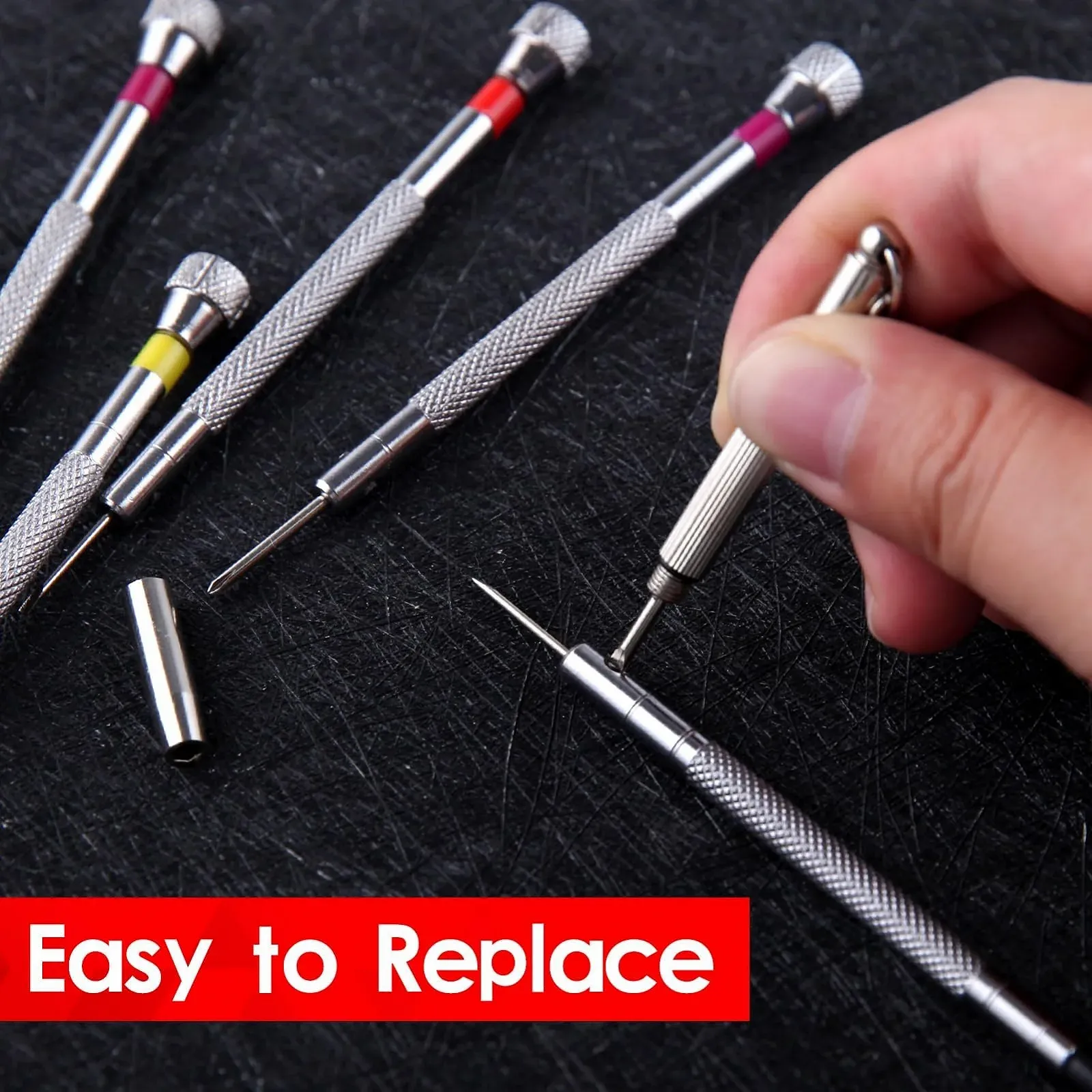 Набір викруток прецизійних мікро 0.8-1.6 мм 6 шт. із запасними лезами та кейсом, фото №5