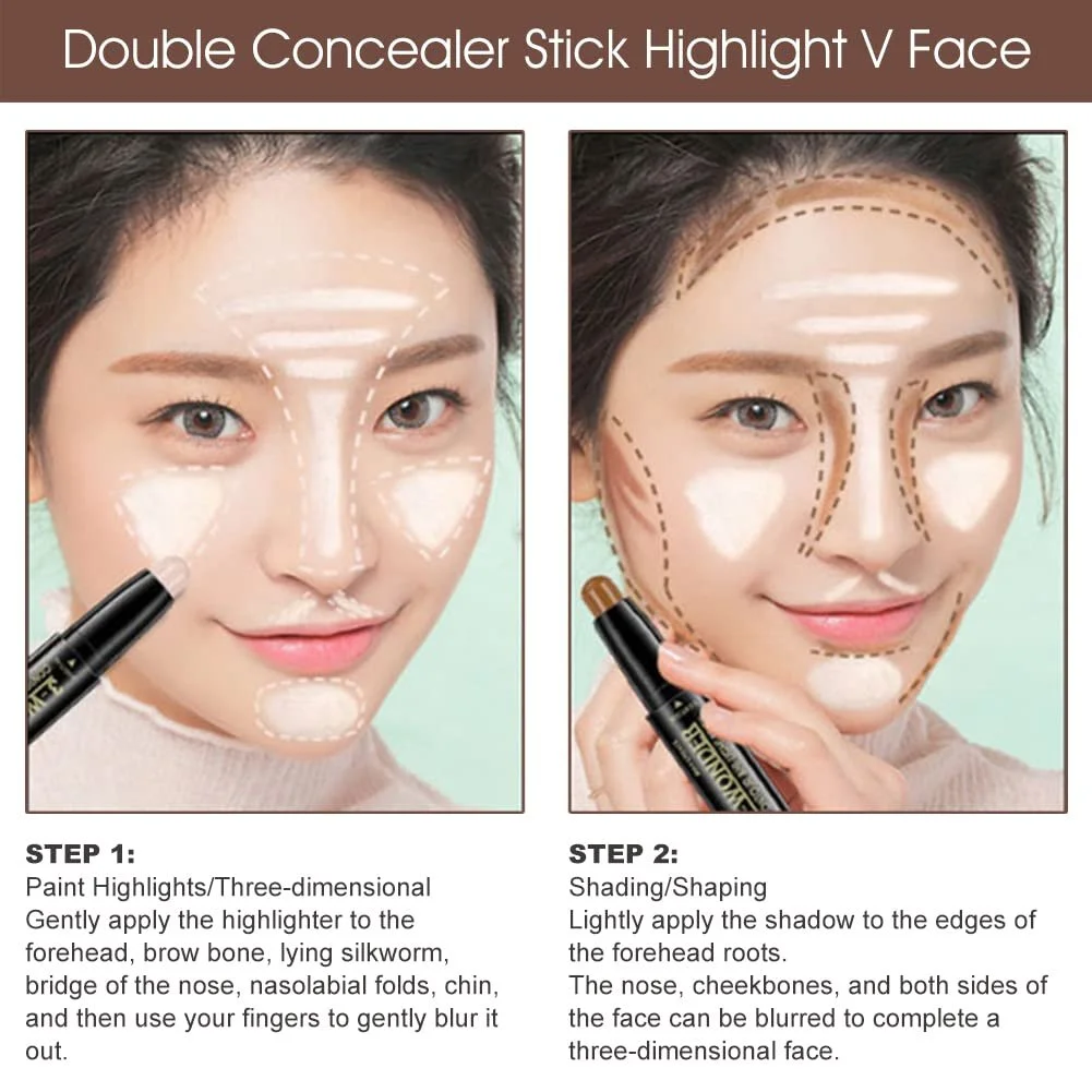 Олівець для контурингу 2 в 1 Хайлайтер та контур, фото №4