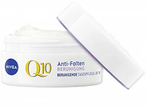 Денний крем NIVEA Q10 Без ароматизаторів SPF 15 Зміцнювальний з екстрактом солодки для чутливої шкіри Заспокійливий проти зморщок 50 мл (2 шт. в упаковці) synthetic.ua - Фото 1