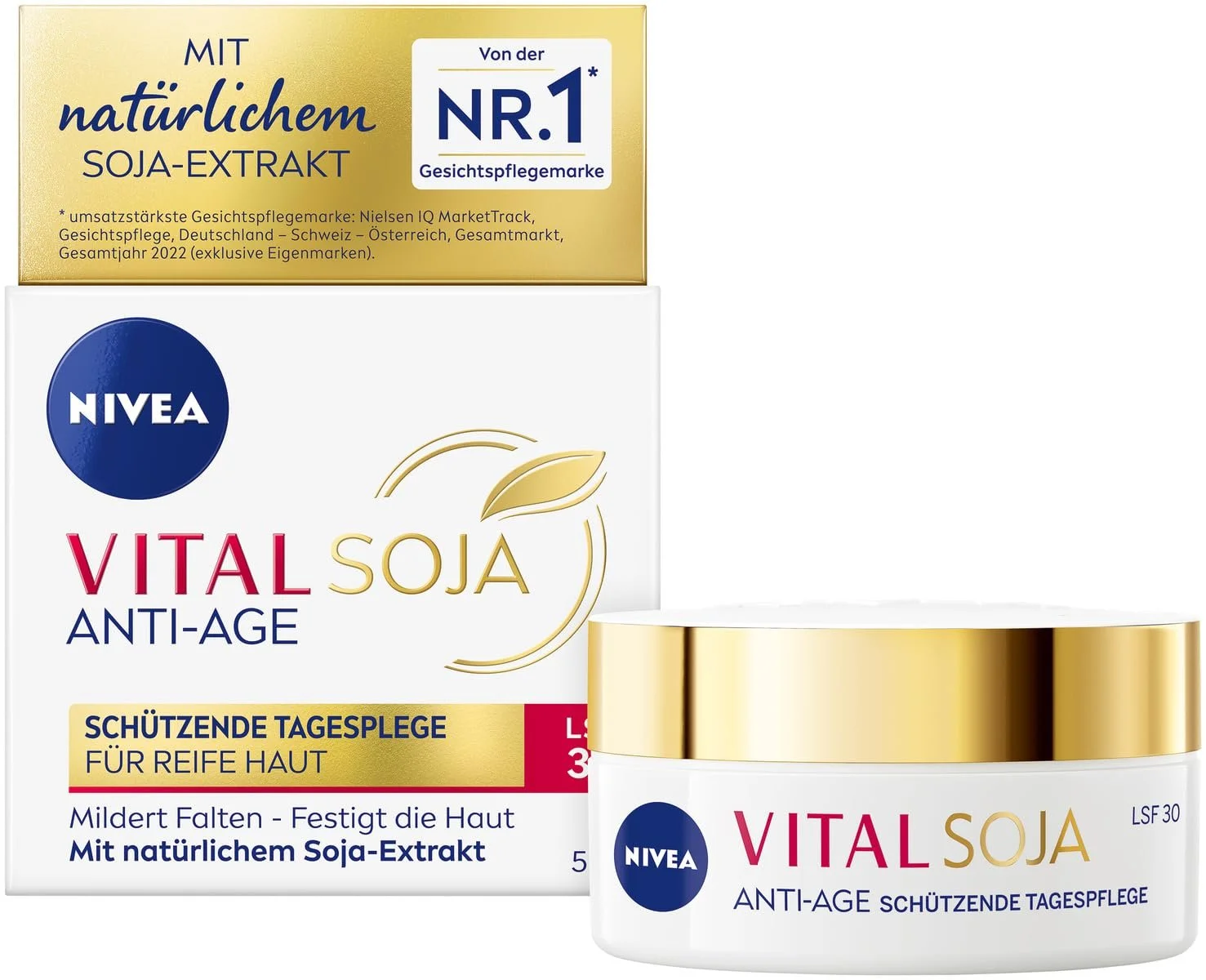 Денний антивіковий крем для обличчя Nivea Vital Soy SPF 30 50 мл, фото №1 Денний антивіковий крем для обличчя Nivea Vital Soy SPF 30 50 мл, фото №1