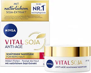 Денний антивіковий крем для обличчя Nivea Vital Soy SPF 30 50 мл - Фото 1
