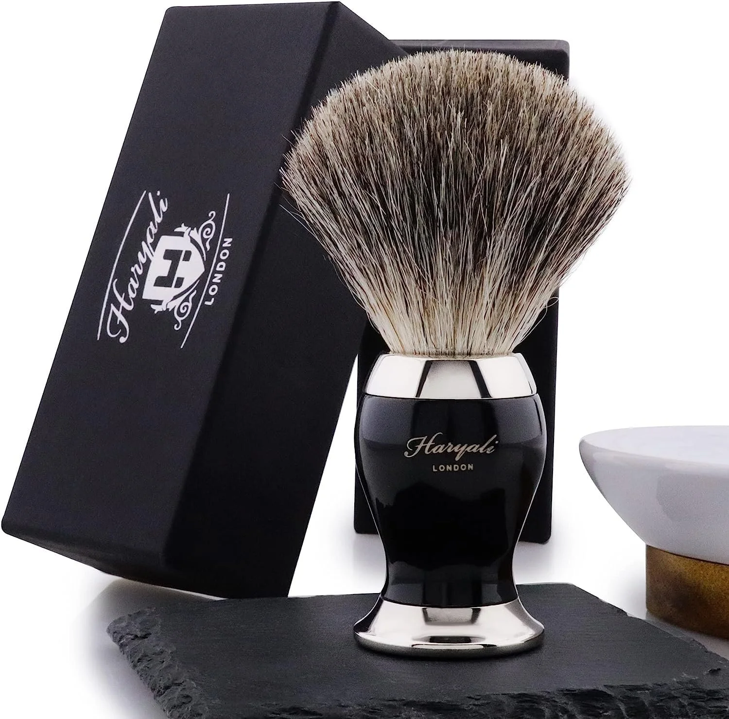 Помазок для бритья Haryali London Pure Black Badger Hair Черный, фото №1 Помазок для бритья Haryali London Pure Black Badger Hair Черный, фото №1