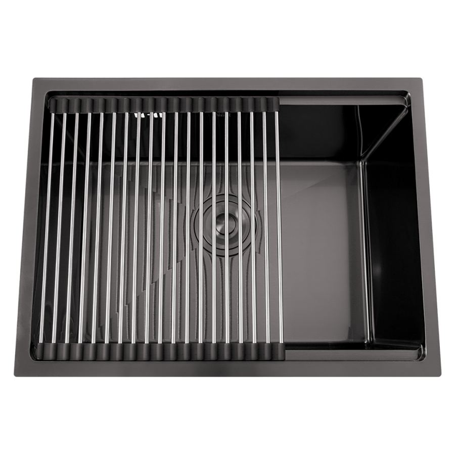 Кухонна мийка чорна під стільницю 1.5 мм, з PVD покриттям Nett NB-5742, фото №3