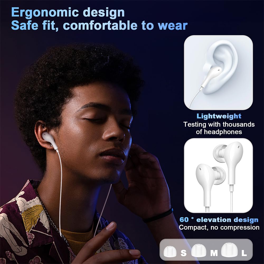 Наушники с микрофоном USB C Проводные Магнитные HiFi Стерео Шумоподавление, фото №5