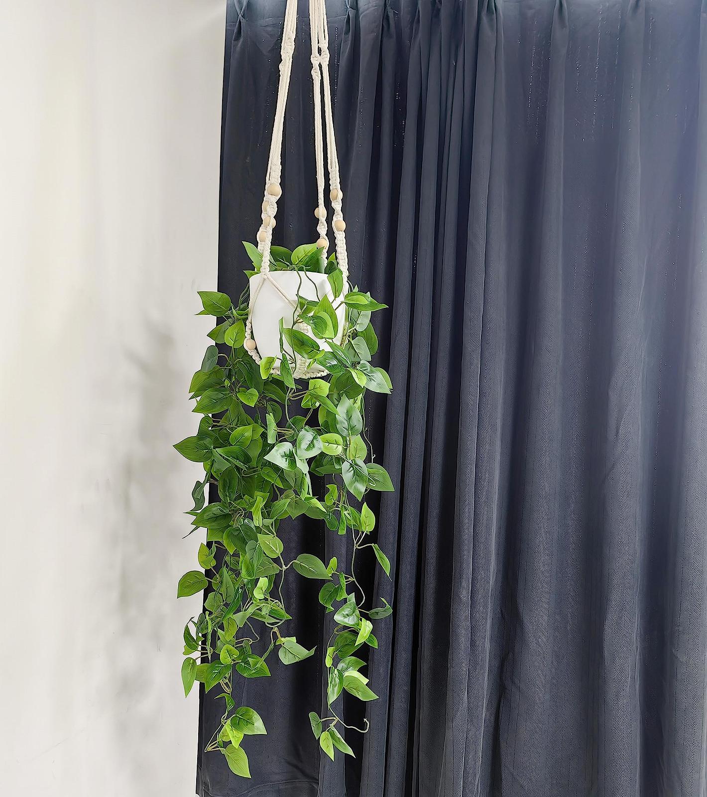 Штучна підвісна рослина з кашпо Comtelek, набір, макраме, бохо, фото №5 Штучна підвісна рослина з кашпо Comtelek, набір, макраме, бохо, фото №5